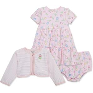Little Me Clothes for Baby Girls’ Knit Dress and Cardigan Sets, 12 Months – 4 Toddler(Rose Pink)