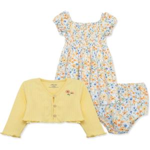 Little Me Clothes for Baby Girls’ Knit Dress and Cardigan Sets, 12 Months – 4 Toddler(Yellow)
