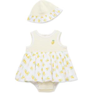 Little Me Clothes for Baby Girls’ Popover Bodysuit Dress and Hat Set, 3-12 Months(Yellow)