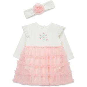 Little Me Clothes for Baby Girls’ Tutu Popover and Matching Headband Set, 3 Months to 12 Months(Crystal Rose)