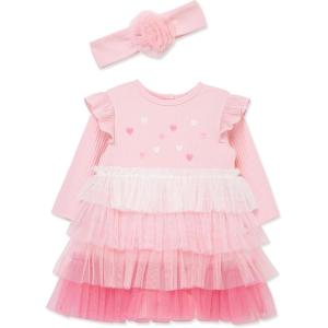 Little Me Clothes for Baby Girls’ Tutu Popover and Matching Headband Set, 3 Months to 12 Months(Rose Shadow)