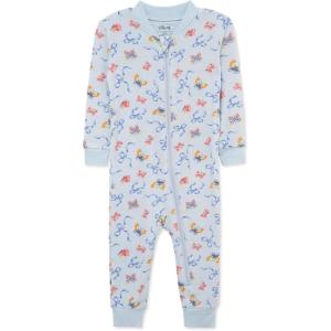 Little Me Clothes for Baby Girls’ Zip Front Pajama Footies, 12-24 Months(Ice Water)