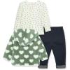 Little Me Baby Clothes for Baby Boy’s and Girl’s 3-Piece Sherpa Set, Jacket, Shirt and Pant Sets, 12 Months to 4 Toddler(Green Hearts)