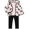 Little Me Baby Clothes for Baby Boy’s and Girl’s 3-Piece Sherpa Set, Jacket, Shirt and Pant Sets, 12 Months to 4 Toddler(Mary’s Rose/Jet Black)