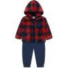 Little Me Baby Clothes for Baby Boy’s and Girl’s 3-Piece Sherpa Set, Jacket, Shirt and Pant Sets, 12 Months to 4 Toddler(Red Ochre/Dress Blue)