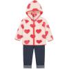 Little Me Baby Clothes for Baby Boy’s and Girl’s 3-Piece Sherpa Set, Jacket, Shirt and Pant Sets, 12 Months to 4 Toddler(Seashell Pink/Marshmallow)
