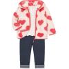 Little Me Baby Clothes for Baby Boy’s and Girl’s 3-Piece Sherpa Set, Jacket, Shirt and Pant Sets, 12 Months to 4 Toddler(Seashell Pink/Marshmallow)