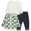 Little Me Baby Clothes for Baby Boy’s and Girl’s 3-Piece Sherpa Set, Jacket, Shirt and Pant Sets, 12 Months to 4 Toddler(Green Hearts)