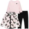 Little Me Baby Clothes for Baby Boy’s and Girl’s 3-Piece Sherpa Set, Jacket, Shirt and Pant Sets, 12 Months to 4 Toddler(Mary’s Rose/Jet Black)