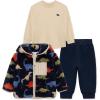 Little Me Baby Clothes for Baby Boy’s and Girl’s 3-Piece Sherpa Set, Jacket, Shirt and Pant Sets, 12 Months to 4 Toddler(Peacoat/Smoke Grey)