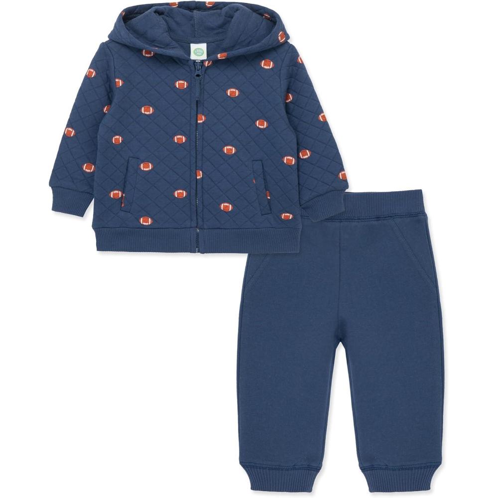 imageLittle Me Clothes for Baby Boys Hoodie and Pant Set 24 ToddlerInsignia Blue