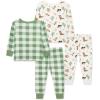 Little Me Clothes for Baby Boys’ 2-Pack Bamboo Pajama Set, 12 Months – 4Toddler(Antique White/Loden Frost)