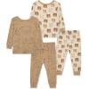 Little Me Clothes for Baby Boys’ 2-Pack Bamboo Pajama Set, 12 Months – 4Toddler(Tapioca/Praline)