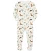 Little Me Clothes for Baby Boys’ Zip Front Bodysuit Sleepwear, 12 Months to 24 Months(Antique White)