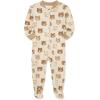 Little Me Clothes for Baby Boys’ Zip Front Bodysuit Sleepwear, 12 Months to 24 Months(Tapioca)