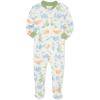 Little Me Clothes for Baby Boys’ Zip Front Bodysuit Sleepwear, 12 Months to 24 Months(Whisper White/Mistletoe)