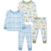 Little Me Clothes for Baby Boys’ 2-Pack Bamboo Pajama Set, 12 Months – 4Toddler(Whisper White/Mistletoe)