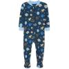 Little Me Clothes for Baby Boys’ Zip Front Bodysuit Sleepwear, 12 Months to 24 Months(Insignia Blue/Placid Blue)