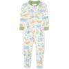 Little Me Clothes for Baby Boys’ Zip Front Bodysuit Sleepwear, 12 Months to 24 Months(Whisper White/Mistletoe)