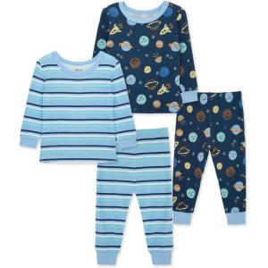 Little Me Clothes for Baby Boys’ 2-Pack Bamboo Pajama Set, 12 Months – 4Toddler(Insignia Blue/Placid Blue)