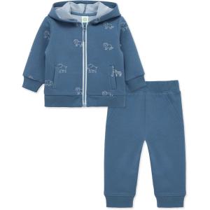 Little Me Clothes for Baby Boys’ Hoodie and Pant Set, 2-4 Toddler(Copen Blue Safari)