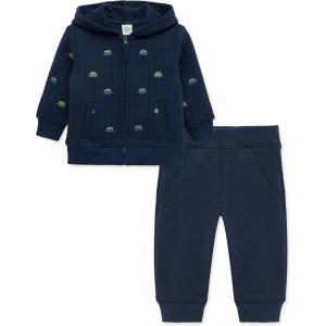 Little Me Clothes for Baby Boys’ Hoodie and Pant Set, 2-4 Toddler(Dress Blue Dino)
