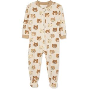 Little Me Clothes for Baby Boys’ Zip Front Bodysuit Sleepwear, 12 Months to 24 Months(Tapioca)
