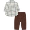 Little Me Clothes for Baby Boys’ Woven Pant and Shirt Set, 3 Months – 4T(Chestnut/Antique White)