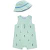 Little Me baby-boys 2-piece Seersucker Sunsuit Swim Essentials Playwear and Hat Set(Green Golf)