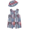 Little Me baby-boys 2-piece Seersucker Sunsuit Swim Essentials Playwear and Hat Set(Plaid Patch)