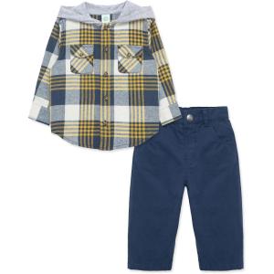 Little Me Clothes for Baby Boys’ Woven Pant and Shirt Set, 3 Months – 4T(Insignia Blue)