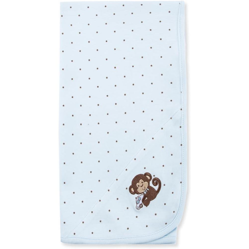 imageLittle Me Blankets for Baby Boys Monkey Star Swaddling Receiving Blanket