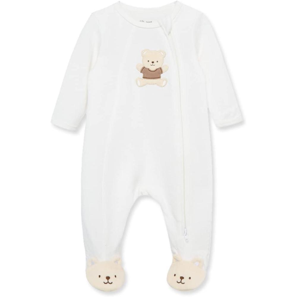 imageLittle Me Clothes for Baby Gender Neutral 100 Cotton ScratchFree Tag Footed OnePiece Romper Sleeper Preemie to 9 MonthsLittle Bear