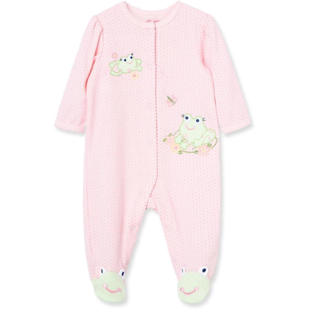 imageLittle Me Clothes for Baby Girls 100 Cotton ScratchFree Tag Footie Sleeper Preemie to 9 Months