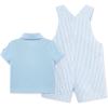 Little Me Baby Boy Shortall Set – 2-Piece, Tee Shirt and Overall Shorts, Cute and Comfy Outfits(Blue Sailboat)
