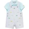 Little Me Baby Boy Shortall Set – 2-Piece, Tee Shirt and Overall Shorts, Cute and Comfy Outfits(Grey)