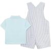 Little Me Baby Boy Shortall Set – 2-Piece, Tee Shirt and Overall Shorts, Cute and Comfy Outfits(Grey)