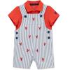 Little Me Baby Boy Shortall Set – 2-Piece, Tee Shirt and Overall Shorts, Cute and Comfy Outfits(Navy)