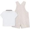 Little Me Baby Boy Shortall Set – 2-Piece, Tee Shirt and Overall Shorts, Cute and Comfy Outfits(Tan Puppies)