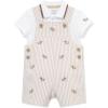 Little Me Baby Boy Shortall Set – 2-Piece, Tee Shirt and Overall Shorts, Cute and Comfy Outfits(Tan Puppies)
