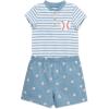 Little Me Clothes for Baby Boys’ Knit Short and Bodysuit Set, 3 Months – 12 Months(Blue Baseball)