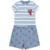 Little Me Clothes for Baby Boys’ Knit Short and Bodysuit Set, 3 Months – 12 Months(Med Denim Heather)