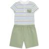 Little Me Clothes for Baby Boys’ Knit Short and Bodysuit Set, 3 Months – 12 Months(Reseda Green)