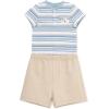 Little Me Clothes for Baby Boys’ Knit Short and Bodysuit Set, 3 Months – 12 Months(Smoke Grey/Fog Blue)