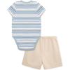 Little Me Clothes for Baby Boys’ Knit Short and Bodysuit Set, 3 Months – 12 Months(Smoke Grey/Fog Blue)