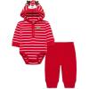 Little Me Clothes for Baby Gender Neutral Holiday Reindeer Bodysuit and Pant Set, 3 Months to 12 Months(Reindeer Christmas Red)
