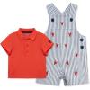 Little Me Baby Boy Shortall Set – 2-Piece, Tee Shirt and Overall Shorts, Cute and Comfy Outfits(Navy)