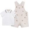 Little Me Baby Boy Shortall Set – 2-Piece, Tee Shirt and Overall Shorts, Cute and Comfy Outfits(Tan Puppies)