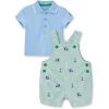 Little Me Clothes for Baby Boys’ 2-Piece Woven Shirt and Shortall Set, 3 Months to 24 Months