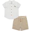 Little Me Clothes for Baby Boys’ Short Sets, 3-12 Months(Tan)